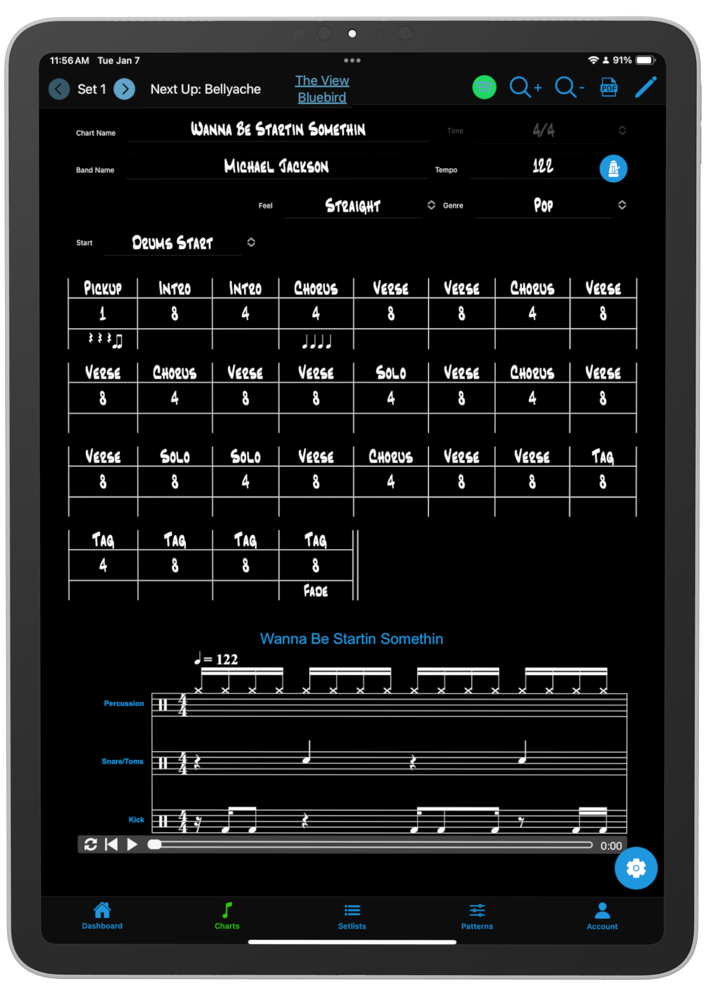 Scroll through each chart in order as you play. Everything is easy to read and right where you need it.