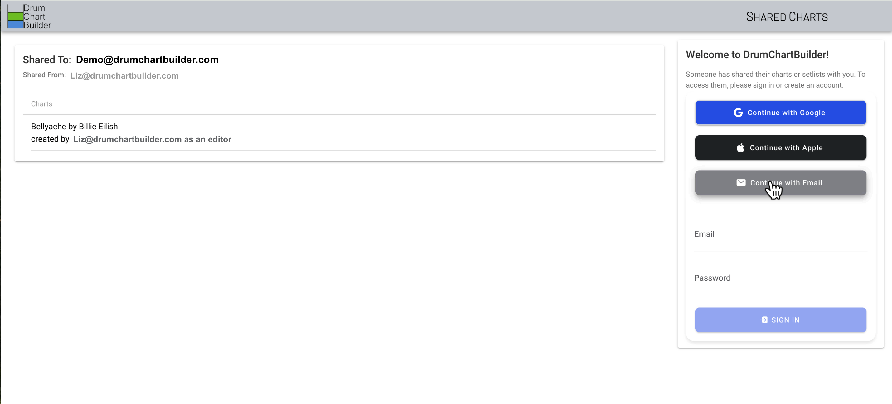 6 Share chart start new email account