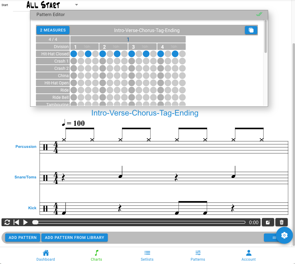 Build a chart pattern editor