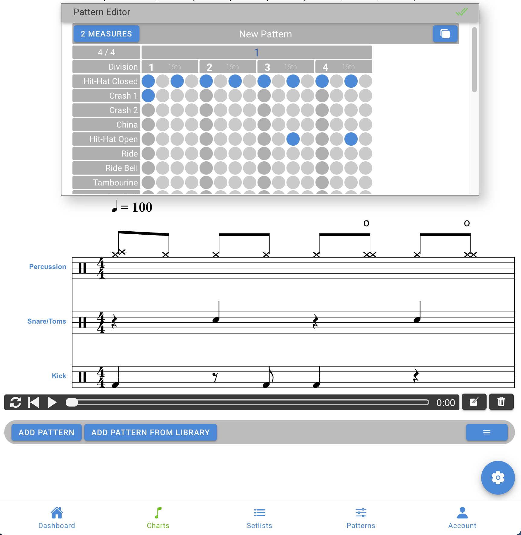Pattern eidtor closer