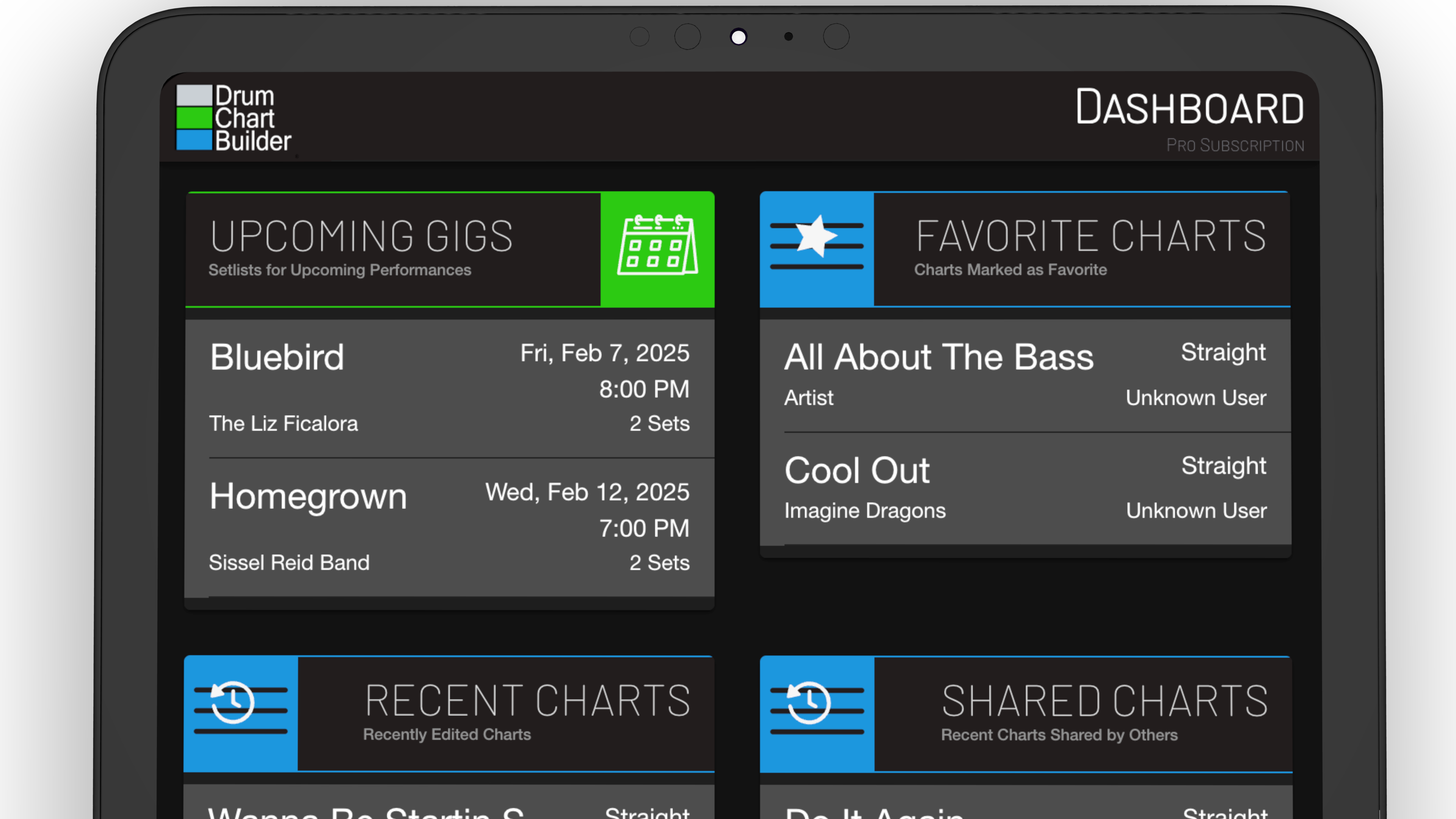 iPad Dashboard close up