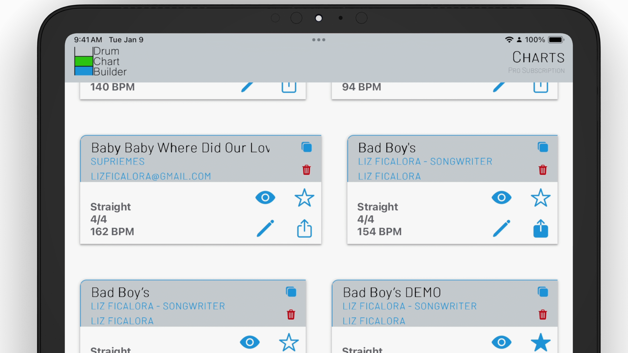 IPad Share charts with students icon