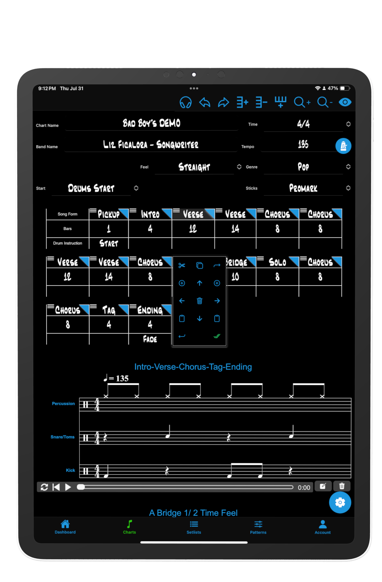 iPad Edit Tool Box Dark Rotato Image 603B