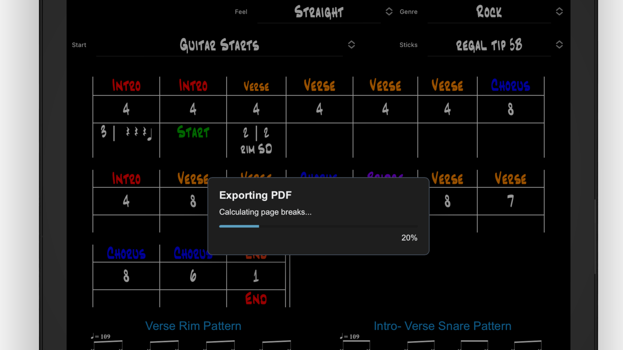iPad pdf export of chart in dark mode middle of ipad Rotato Image 2B6F