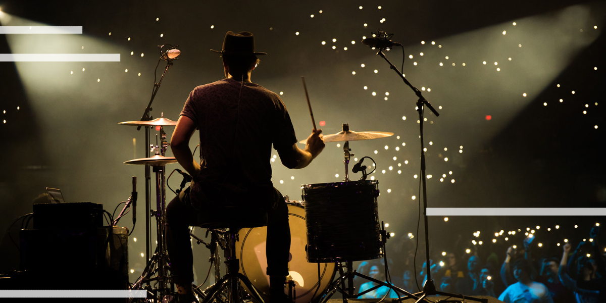 Drummer on Stage for Banner
